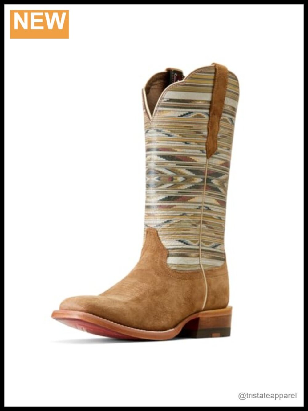 Ariat Women's Frontier Chimayo Western Boots Square Toe Leather Pull On Mid Calf